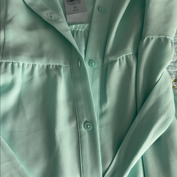 LOFT Outlet Mint Green Flounced Maxi Dress size 10P - Picture 4 of 5